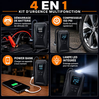 🎁 1 DÉMARREUR & GONFLEUR 4-EN-1 + 2 CADEAUX AUTO OFFERTS !
