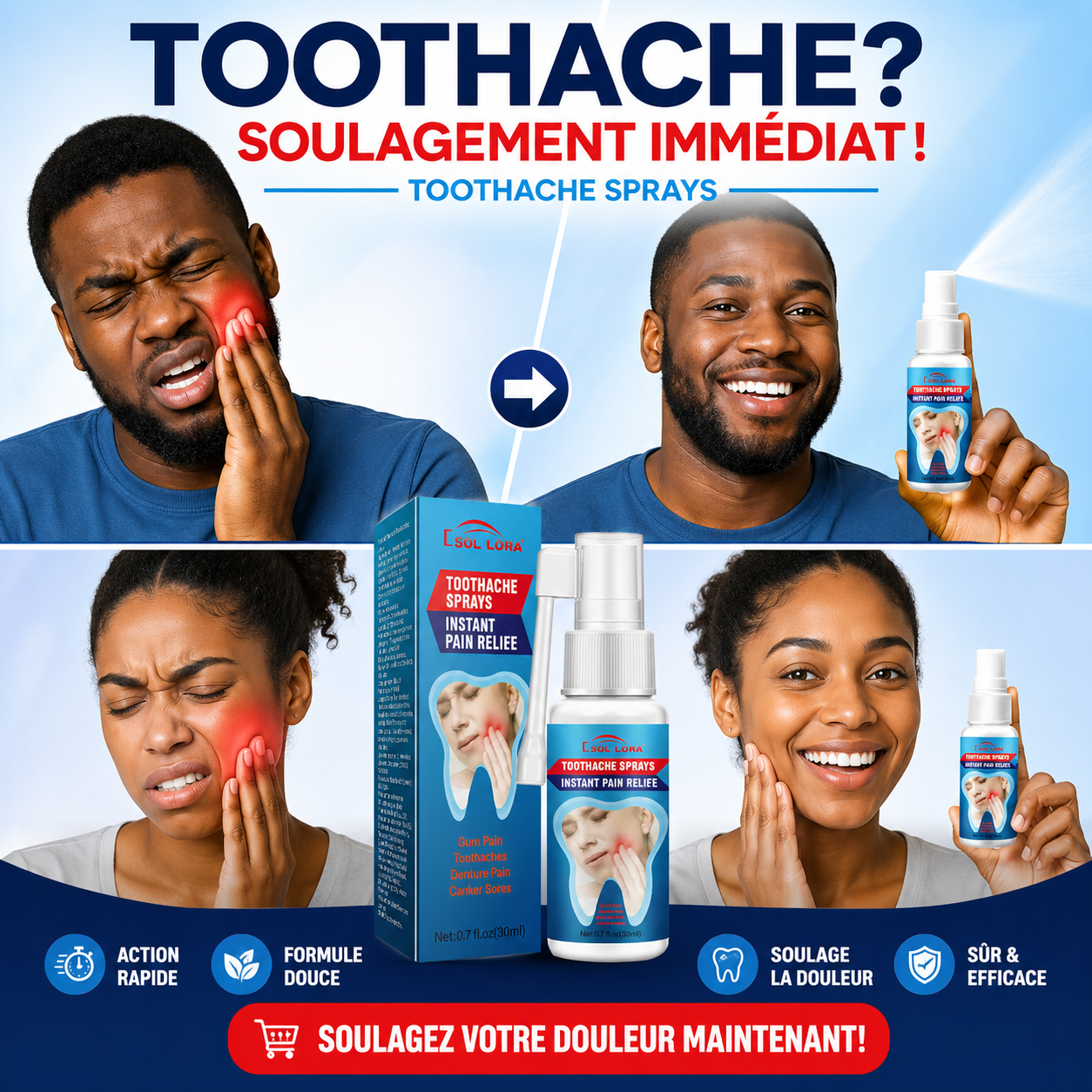 STOP douleurs bouche : dents, gencives, ampoules !
